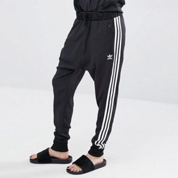 Adidas 3 Stripe Drop Crotch Joggers 